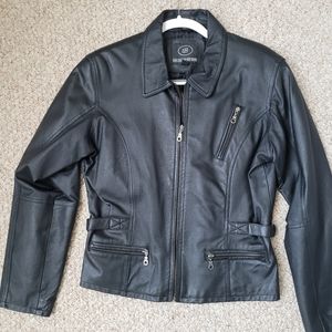 Motorcycle leather women jacket